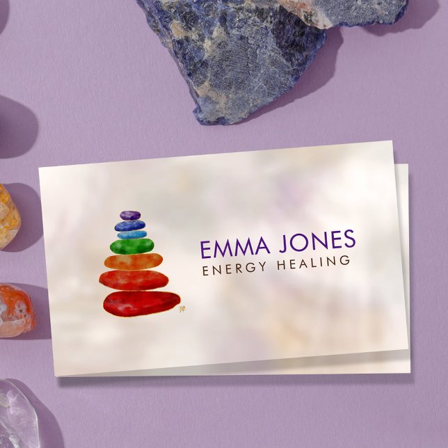 Chakra Zen Stones Energy Crystal Healing Business  Card (Creator Uploaded)