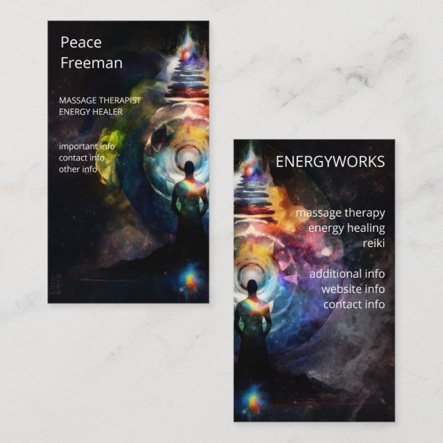 Chakras | Human Auras | Energy Healer Business Card (Front/Back)