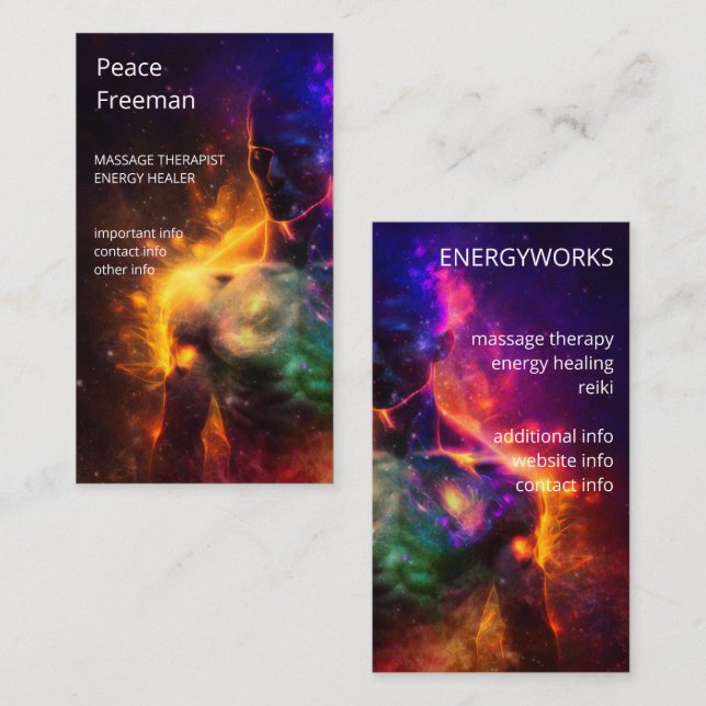 Chakras | Human Auras | Energy Healer Business Card (Front/Back)