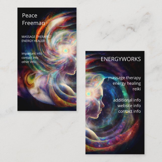 Chakras | Human Auras | Energy Healer Business Card (Front/Back)
