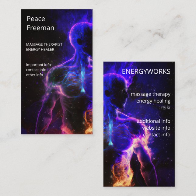 Chakras | Human Auras | Energy Healer Business Card (Front/Back)