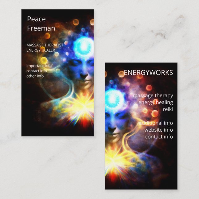 Chakras | Human Auras | Energy Healer Business Card (Front/Back)
