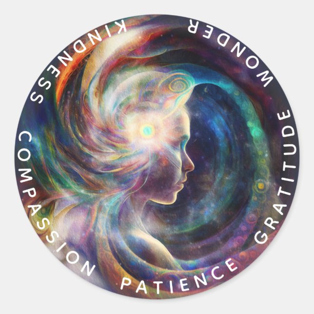 Chakras | Human Auras | Energy Healer Classic Round Sticker (Front)