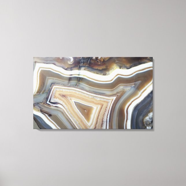 Chalcedony, a variety of Quartz known as Banded Ag Canvas Print (Front)