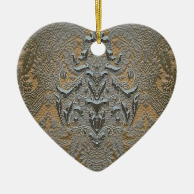 Chalchadora Damask Ceramic Ornament (Front)