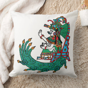 Chalchiuhtlicue – Goddess of Flowing Waters Throw Pillow
