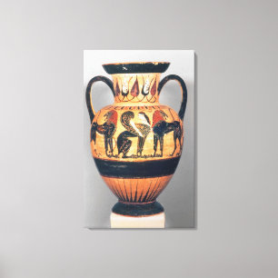 Chalcidian black figure amphora depicting a sphinx canvas print