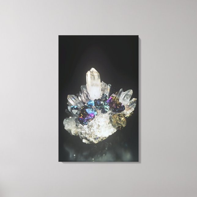 Chalcopyrite on Quartz, Romania Canvas Print (Front)