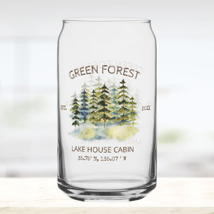 Chalet de lodge aquarelle vintage forêt verte brum