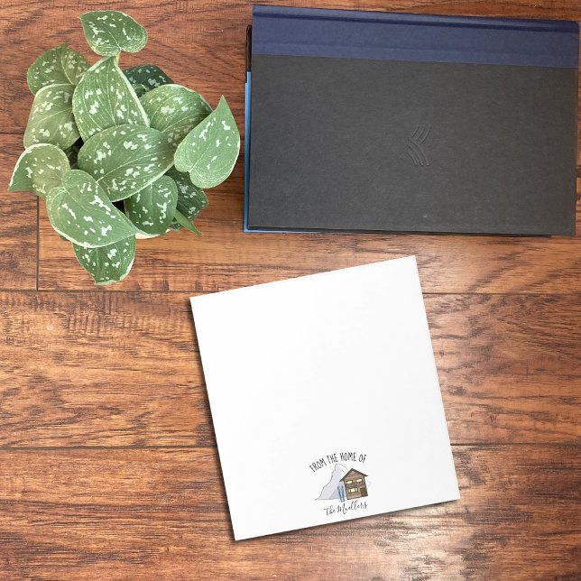 Chalet , Mountain and Skis Personalized Family Notepad (Creator Uploaded)