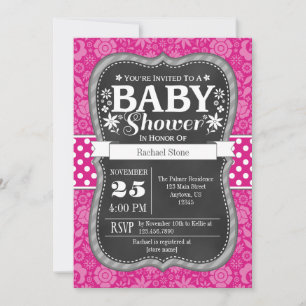 Chalet rose chaud Baby shower Floral Invitation