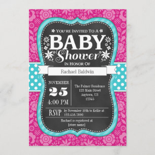 Chalet Turquoise Chalet chaud Invitation Baby show