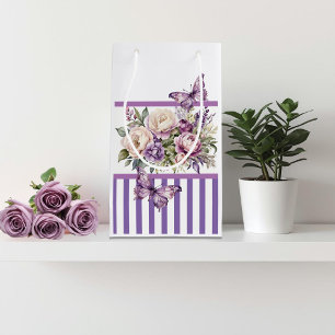 Chalet violet Floral Petit sac cadeau