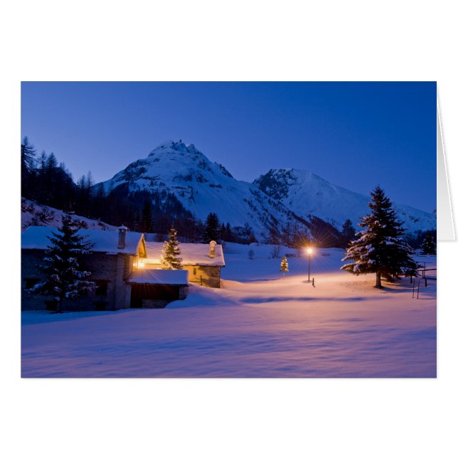 Chalets d'hiver lever du soleil (Devant horizontal)