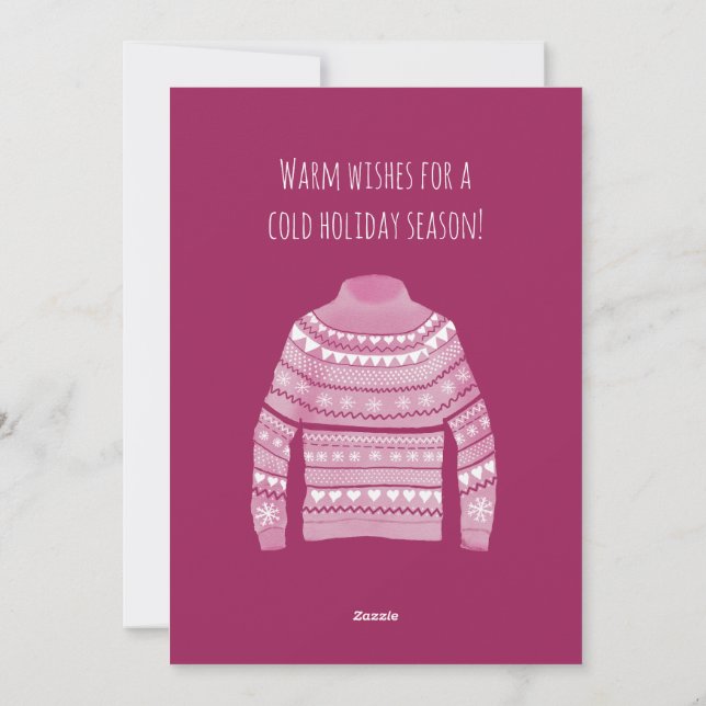 Chaleureux Chandail de Noël Carte de vacances (Dos)