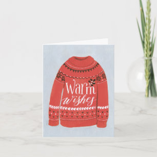 Chaleureux Chandail Noël Carte de voeux pliée