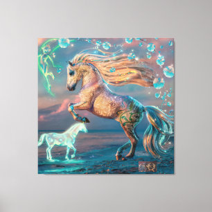 Chaleureux Chevaux De Plage Toile Art