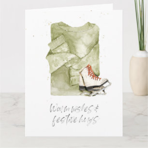 Chaleureux et Festif Hugs Carte Aquarelle