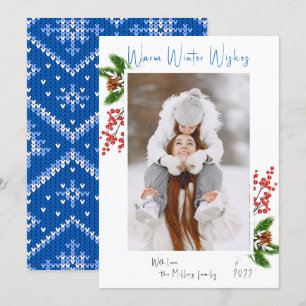 Chaleureux hiver souhaits Carte de vacances photo 
