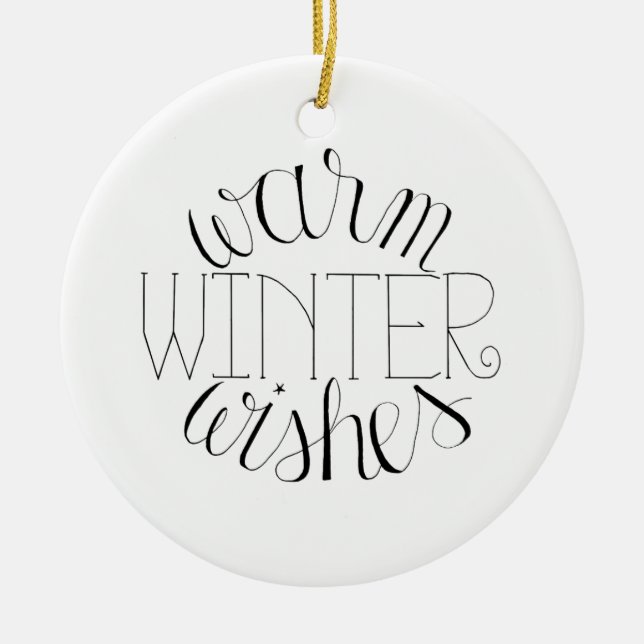 Chaleureux Souhaits d'hiver Ornement de Noël (Devant)