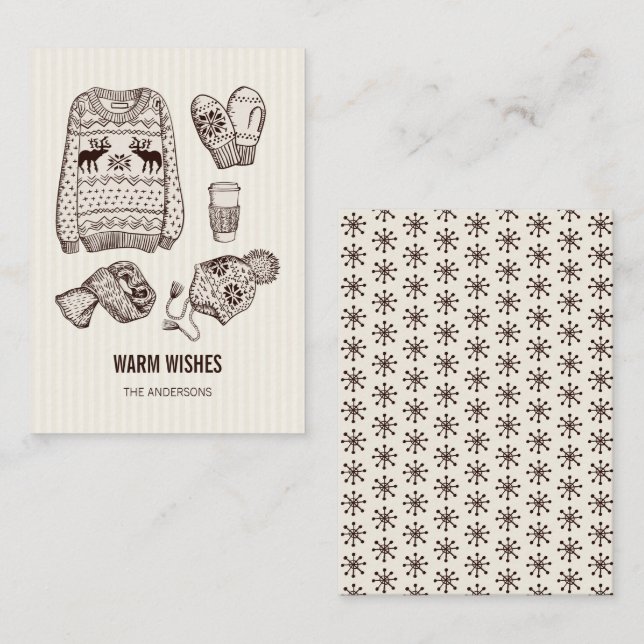 Chaleureux Vacances Essentials Mini Carte Note (Devant / Derrière)