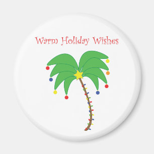 "Chaleureux voeux de vacances" aimant Palm Tree