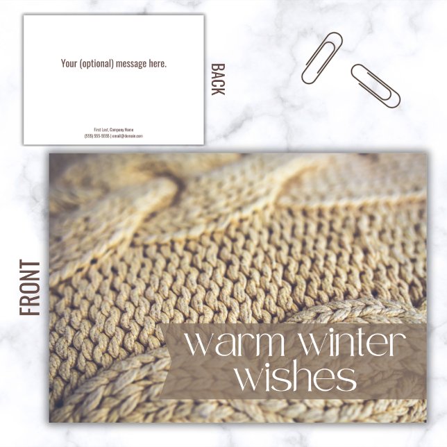 Chaleureux Voeux Réaltor Joyeuses Cartes de Vacanc (Warm Winter Wishes flat card)