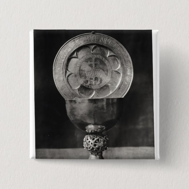 Chalice and Eucharist Plate 2 Inch Square Button (Front)