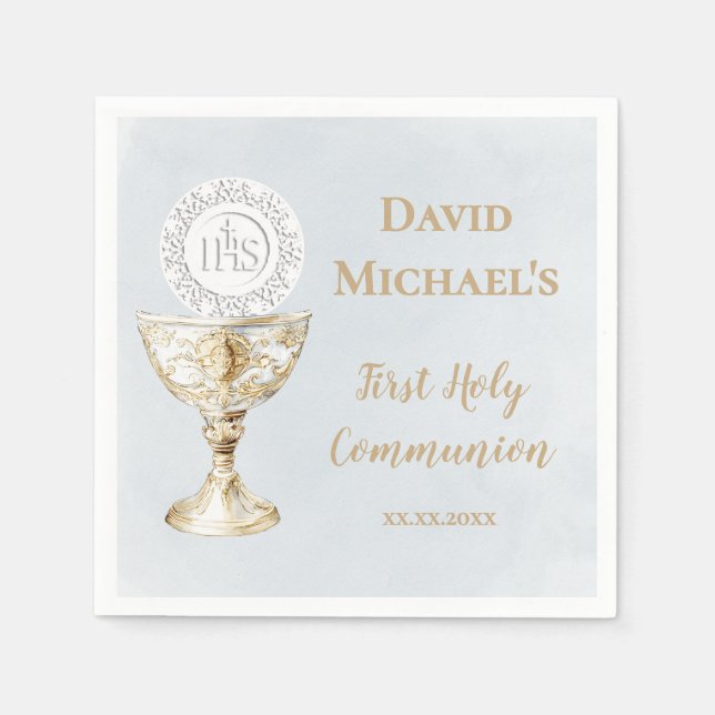 Chalice Host First Holy Communion Napkin (Front)