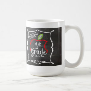 Chalk 1st Grade Personalized Teachers Coffee Mug
