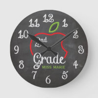Chalk 2nd Grade | Personalized Clock