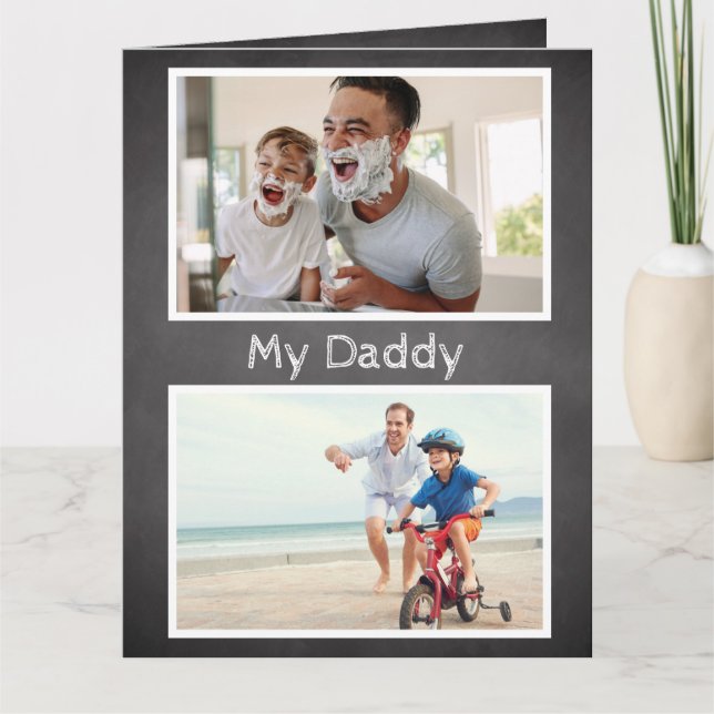 Chalk 4 Photo Father's Day Card From Admiring Son (Front)