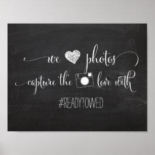 Chalk and Glitter Wedding Hash Tag Sign