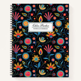 Chalk Art Whimsical Blooms Notebook