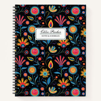 Chalk Art Whimsical Blooms Notebook