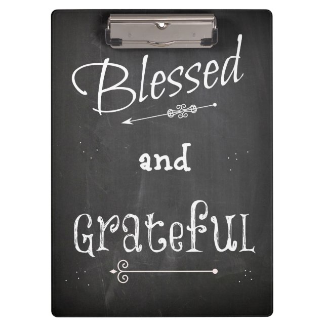 Chalk Board Blessed and Grateful Clipboard (Front)