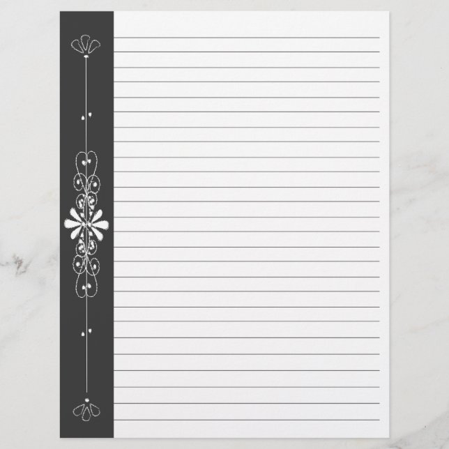 Chalk Board Border Black | White Lined Pages (Front)