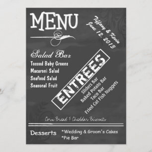 Chalk Board Look Custom Wedding Menu