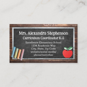 Chalk Board Teacher Education School Business Card