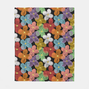 Chalk Daisies Fleece Blanket