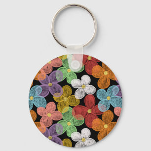 Chalk Daisies Keychain