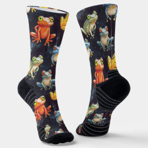 Chalk de petite grenouille tirant Motif Chaussette