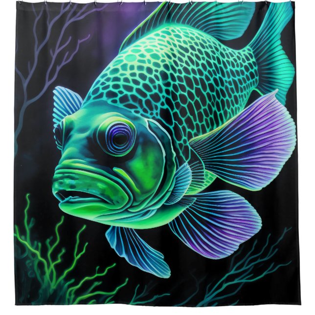 Chalk Drawing of Fish on Black (Front)