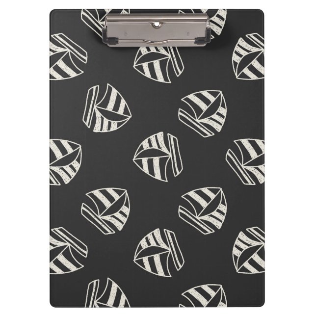 Chalk Drawn Sailboat Pattern Clipboard (Front)
