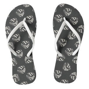 Chalk Drawn Sailboat Pattern Flip Flops