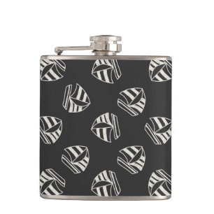 Chalk Drawn Sailboat Pattern Hip Flask
