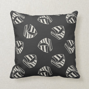 Chalk Drawn Sailboat Pattern Throw Pillow
