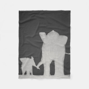 Chalk Elephant Family Fleece Blanket