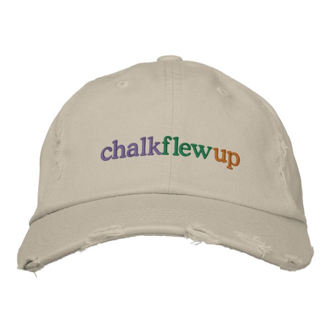 chalk flew up (khaki hat) embroidered hat (Front)