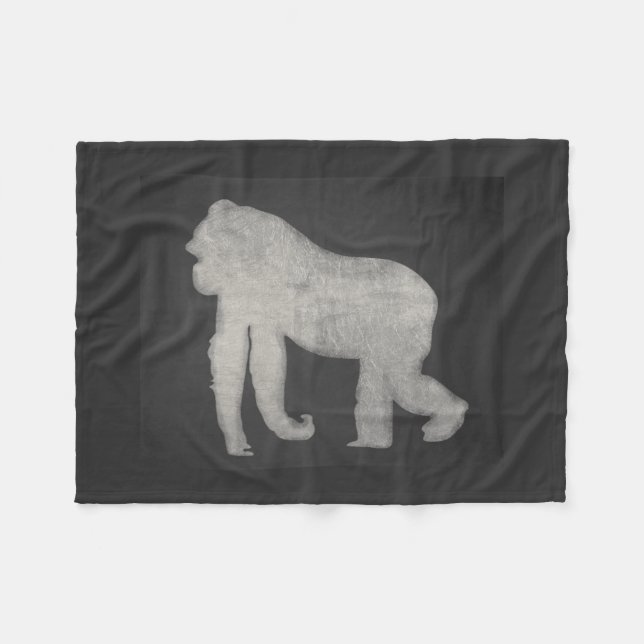 Chalk Gorilla Fleece Blanket (Front (Horizontal))